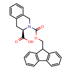 Chemical structure of Fmoc-D-1,2,3,4-Tetrahydroisoquinoline-3-carboxylic acid , CAS 130309-33-0, AChemBlock T101529