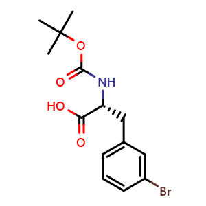 Chemical structure of Boc-D-3-Bromophenylalanine , CAS 261360-77-4, AChemBlock T101547