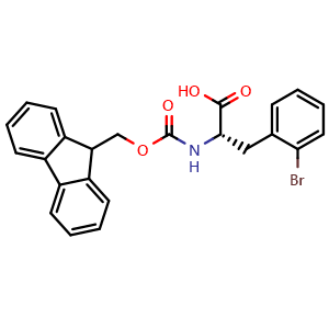 Chemical structure of Fmoc-L-2-Bromophenylalanine , CAS 220497-47-2, AChemBlock T101551