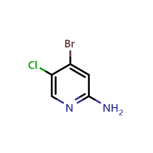 Chemical structure of 2-Amino-4-bromo-5-chloropyridine , CAS 1187449-01-9, AChemBlock T101564