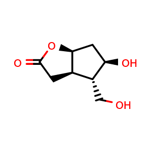 Chemical structure of (-)-Corey lactone diol , CAS 32233-40-2, AChemBlock T101567