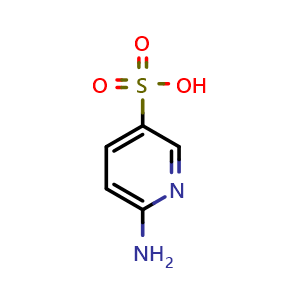 Chemical structure of 6-Aminopyridine-3-sulfonic acid , CAS 16250-08-1, AChemBlock T101568