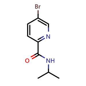 Chemical structure of 5-Bromo-N-isopropylpyridine-2-carboxamide , CAS 845305-90-0, AChemBlock T101572