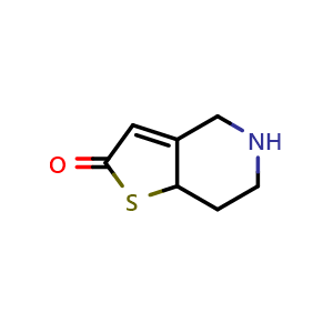 Chemical structure of 2H,4H,5H,6H,7H,7aH-thieno[3,2-c]pyridin-2-one , CAS 109904-37-2, AChemBlock T101580