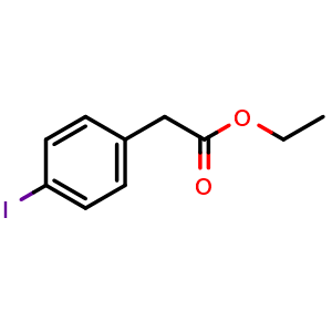 Chemical structure of Ethyl 2-(4-iodophenyl)acetate , CAS 15250-46-1, AChemBlock T101582