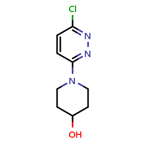 Chemical structure of 1-(6-chloropyridazin-3-yl)piperidin-4-ol , CAS 89937-26-8, AChemBlock T101606