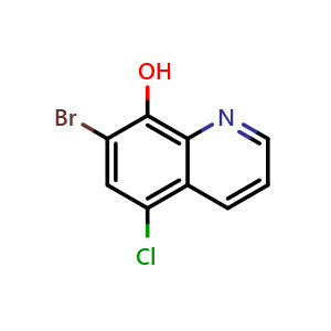 Chemical structure of 7-Bromo-5-chloro-8-hydroxyquinoline , CAS 7640-33-7, AChemBlock T101616
