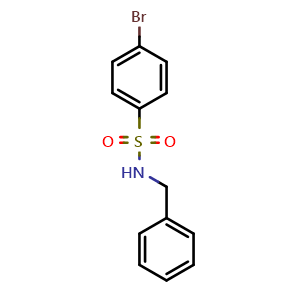 Chemical structure of N-Benzyl-4-bromobenzenesulfonamide , CAS 3609-87-8, AChemBlock T101640