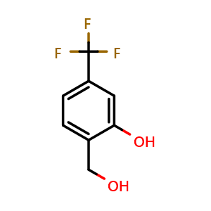 Chemical structure of 2-(hydroxymethyl)-5-(trifluoromethyl)phenol , CAS 349-66-6, AChemBlock T101641
