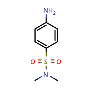 Chemical structure of 4-Amino-N,N-dimethylbenzenesulfonamide , CAS 1709-59-7, AChemBlock T101654