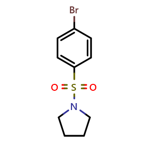 Chemical structure of 1-(4-Bromophenylsulfonyl)pyrrolidine , CAS 136350-52-2, AChemBlock T101661