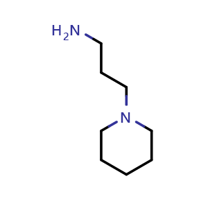 Chemical structure of 3-(piperidin-1-yl)propan-1-amine , CAS 3529-08-6, AChemBlock T101678