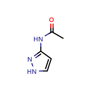 Chemical structure of N-(1H-pyrazol-3-yl)acetamide , CAS 3553-12-6, AChemBlock T101679