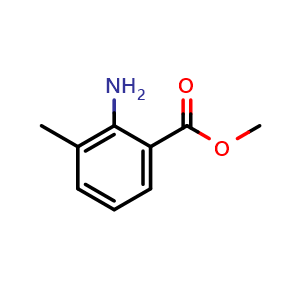 Chemical structure of methyl 2-amino-3-methylbenzoate , CAS 22223-49-0, AChemBlock T101681