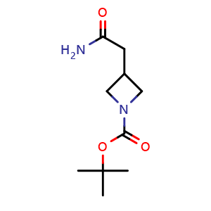 Chemical structure of 1-N-Boc-3-azetidineacetamide , CAS 898271-19-7, AChemBlock T101705