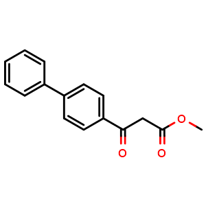 Chemical structure of Methyl (4-phenylbenzoyl)acetate , CAS 56216-10-5, AChemBlock T101715