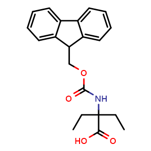 Chemical structure of Fmoc-3-aminopentane-3-carboxylic acid , CAS 218926-46-6, AChemBlock T101723