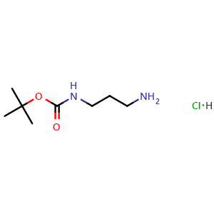 Chemical structure of N-Boc-1,3-diaminopropane hydrochloride , CAS 127346-48-9, AChemBlock T101737