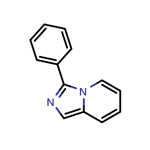 Chemical structure of 3-Phenylimidazo[1,5-a]pyridine , CAS 35854-46-7, AChemBlock T101750