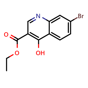 Chemical structure of ethyl 7-bromo-4-hydroxyquinoline-3-carboxylate , CAS 179943-57-8, AChemBlock T101756