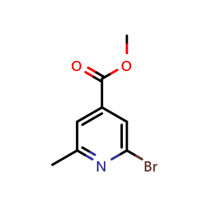 Chemical structure of Methyl 2-bromo-6-methylisonicotinate , CAS 884494-71-7, AChemBlock T101762