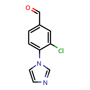 Chemical structure of 3-chloro-4-(1H-imidazol-1-yl)benzaldehyde , CAS 870837-48-2, AChemBlock T101766