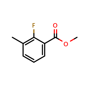 Chemical structure of Methyl 2-fluoro-3-methylbenzoate , CAS 586374-04-1, AChemBlock T101788