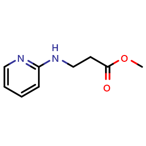 Chemical structure of N-2-Pyridinyl-b-alanine methyl ester , CAS 55364-85-7, AChemBlock T101795