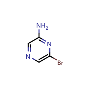 Chemical structure of 6-Bromopyrazin-2-amine , CAS 54237-53-5, AChemBlock T101800