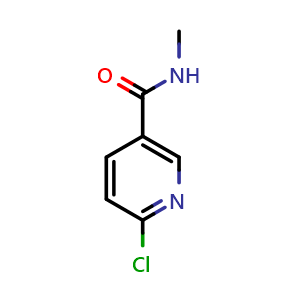 Chemical structure of 6-Chloro-N-methylnicotinamide , CAS 54189-82-1, AChemBlock T101801