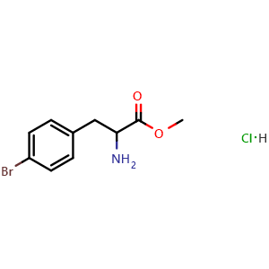 Chemical structure of 4-Bromo-DL-phenylalanine methyl ester hydrochloride , CAS 444726-88-9, AChemBlock T101808