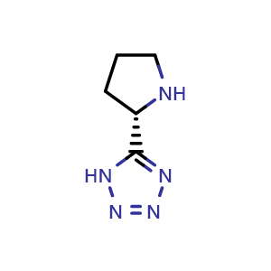 Chemical structure of (S)-5-(Pyrrolidin-2-yl)-1H-tetrazole , CAS 33878-70-5, AChemBlock T101823