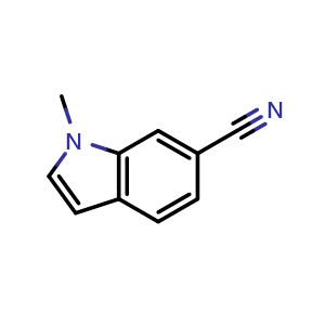 Chemical structure of 1-methylindole-6-carbonitrile , CAS 20996-87-6, AChemBlock T101845