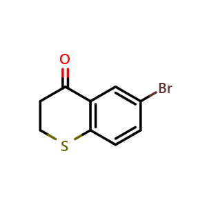 Chemical structure of 6-bromothiochroman-4-one , CAS 13735-13-2, AChemBlock T101875