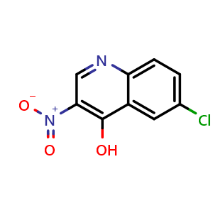 Chemical structure of 6-Chloro-3-nitroquinolin-4-ol , CAS 101861-61-4, AChemBlock T101899