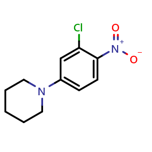 Chemical structure of 1-(3-chloro-4-nitrophenyl)piperidine , CAS 154388-59-7, AChemBlock T101905