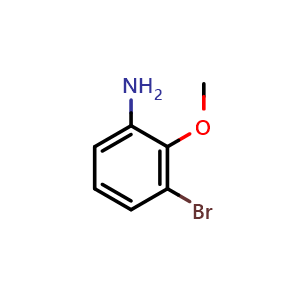 Chemical structure of 3-Bromo-2-methoxyaniline , CAS 116557-46-1, AChemBlock T101928