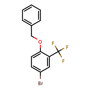 Chemical structure of 2-(Benzyloxy)-5-bromobenzotrifluoride , CAS 169247-46-5, AChemBlock T101936