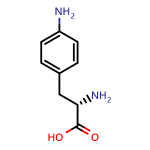 Chemical structure of 4-Amino-L-Phe , CAS 943-80-6, AChemBlock T101958
