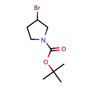 Chemical structure of 1-Boc-3-bromopyrrolidine , CAS 939793-16-5, AChemBlock T101960