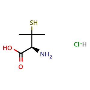 Chemical structure of D-Penicillamine-hydrochloride , CAS 87457-85-0, AChemBlock T101974