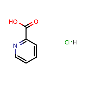 Chemical structure of pyridine-2-carboxylic acid hydrochloride , CAS 636-80-6, AChemBlock T101994