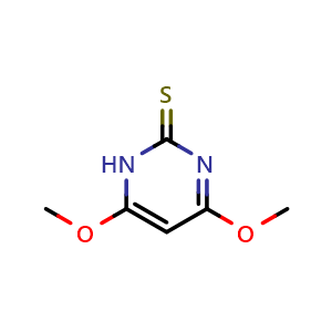 Chemical structure of 4,6-dimethoxy-1,2-dihydropyrimidine-2-thione , CAS 57235-35-5, AChemBlock T102004