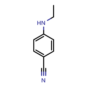 Chemical structure of 4-(Ethylamino)benzonitrile , CAS 4714-63-0, AChemBlock T102020
