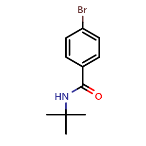 Chemical structure of 4-bromo-N-tert-butylbenzamide , CAS 42498-38-4, AChemBlock T102025