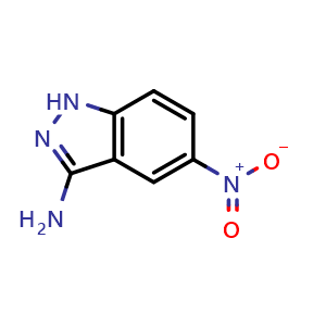 Chemical structure of 5-nitro-1H-indazol-3-amine , CAS 41339-17-7, AChemBlock T102027