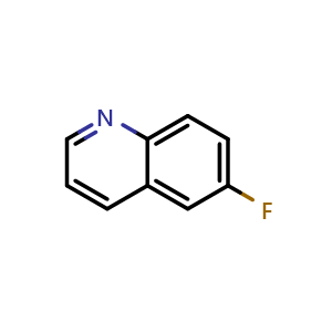 Chemical structure of 6-fluoroquinoline , CAS 396-30-5, AChemBlock T102036
