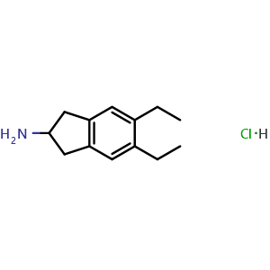 Chemical structure of 5,6-diethyl-2,3-dihydro-1H-inden-2-amine hydrochloride , CAS 312753-53-0, AChemBlock T102045