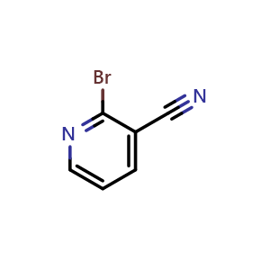 Chemical structure of 2-Bromo-3-pyridinecarbonitrile , CAS 20577-26-8, AChemBlock T102063