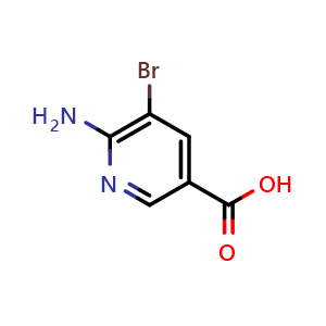 Chemical structure of 6-amino-5-bromopyridine-3-carboxylic acid , CAS 180340-69-6, AChemBlock T102073